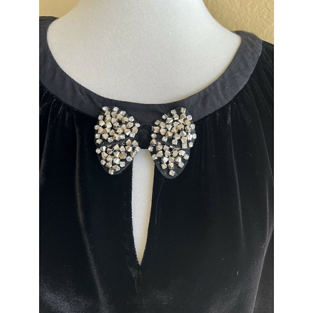 ZARA Woman Black Velvet Studd Keyhole Sleeveless Top Size M - Picture 8 of 10